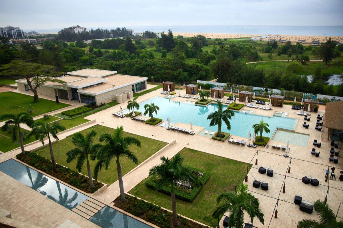 Luxury resort with private beach access