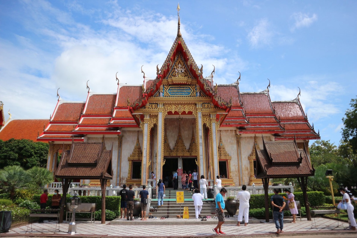 phuket siam nitram temple courtyard with traditional thai design elements