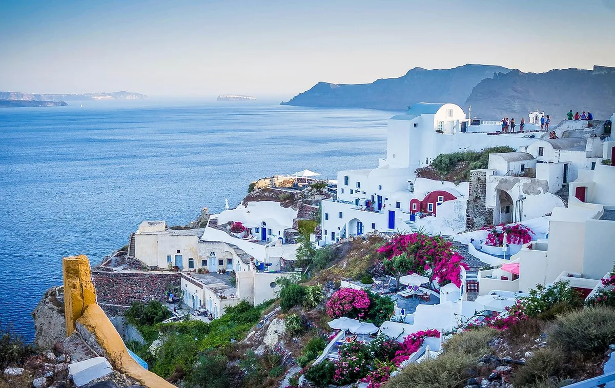 santorini, greece, buildings, houses, town, village, architecture, greek architecture, oia, mediterranean, cyclades, europe, tourism, aegean, nature, destinatio